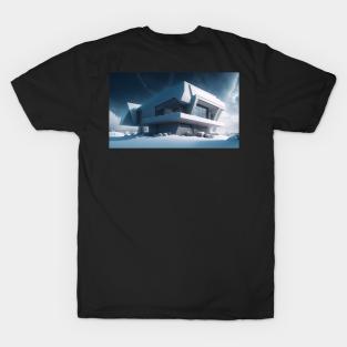 White futuristic house in snowy place T-Shirt